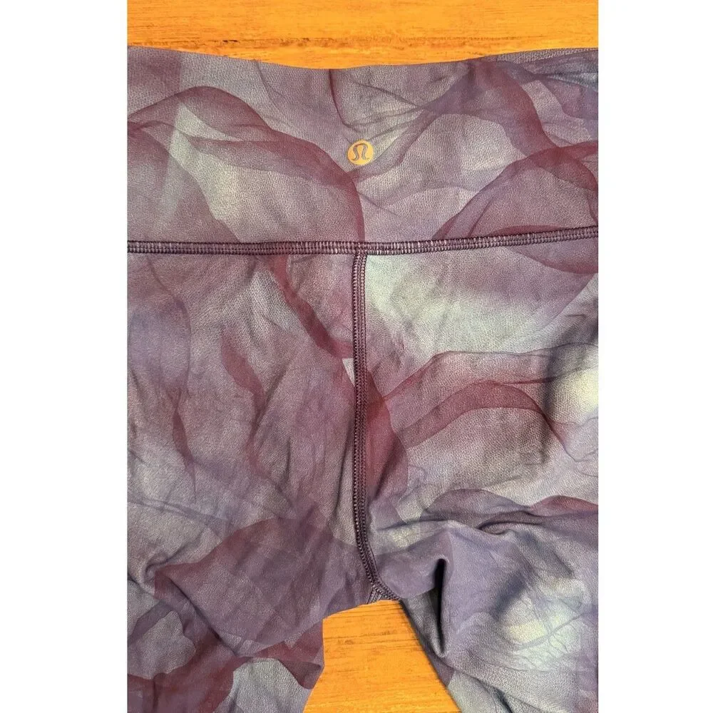 Lululemon Wunder Under Crop Hi-Rise Midnight Tulle Multi Blue - Size 6